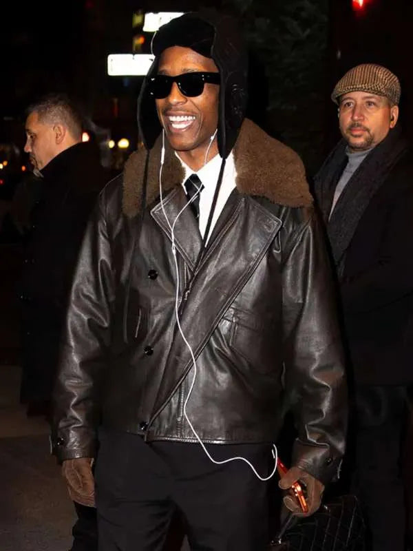 NYC 2026 ASAP Rocky Shearling Leather Jacket
