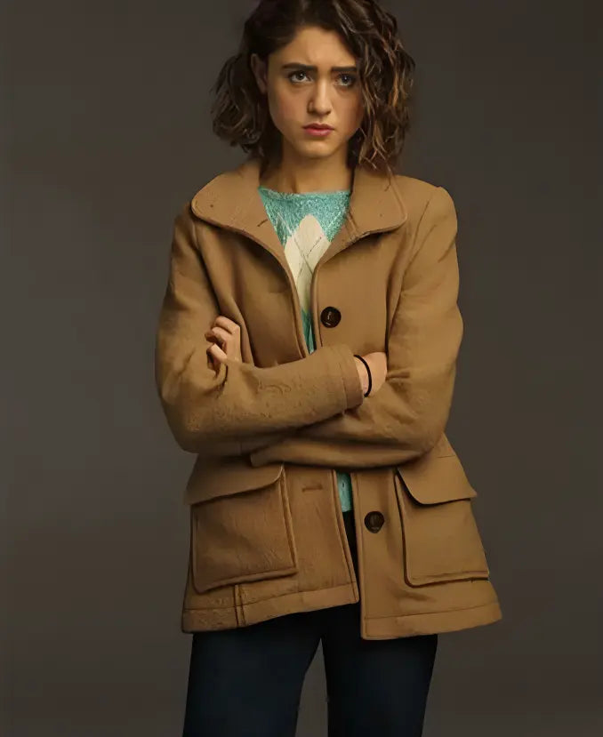 Stranger Things Nancy Wheeler Brown Wool Jacket