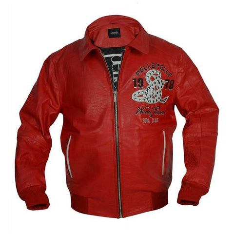 New Pelle Pelle Red Soda Club Leather Jacket-Buffalo Hide