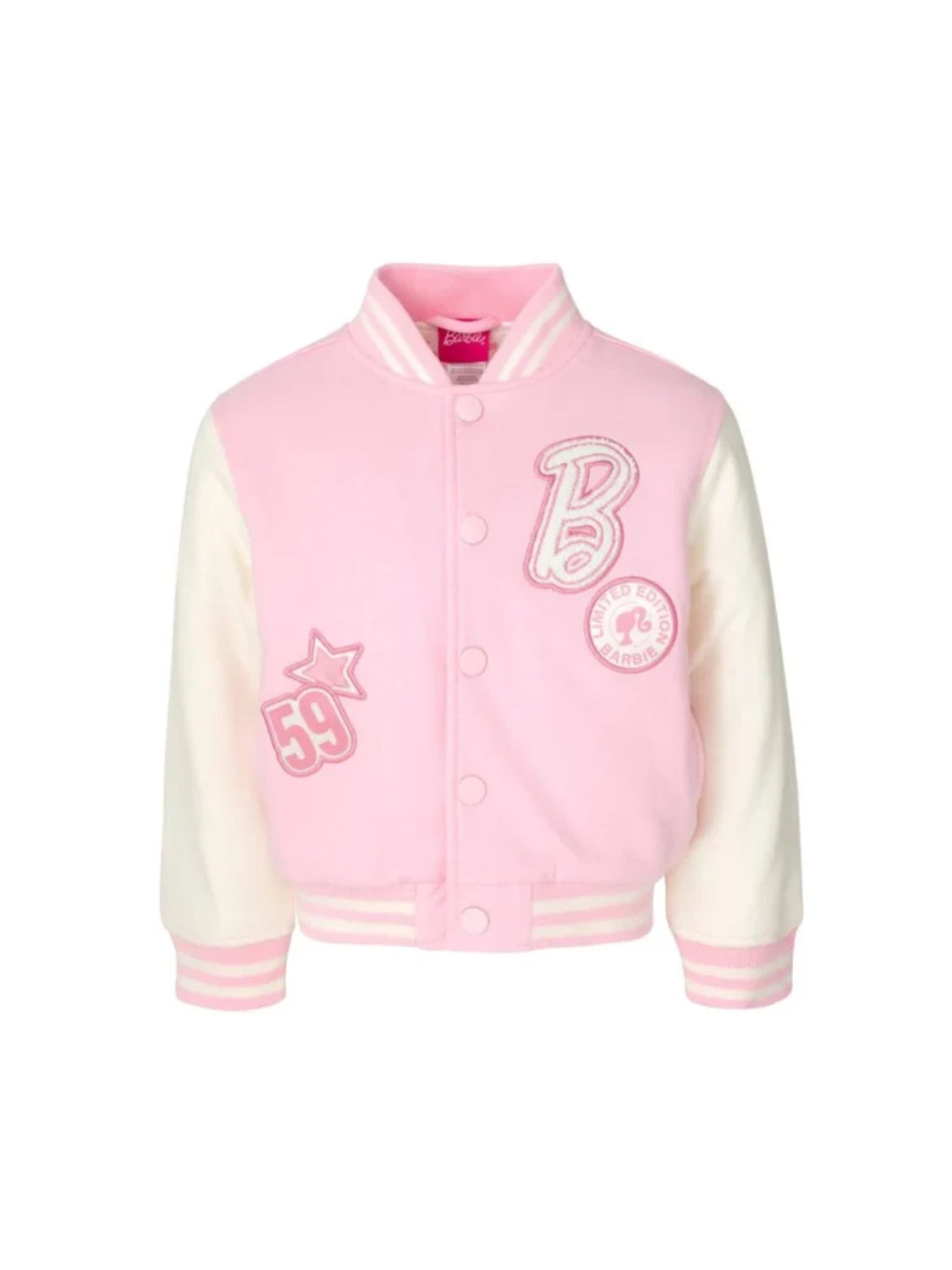 Pink Barbie Varsity Jacket | French Terry Bomber Jacket