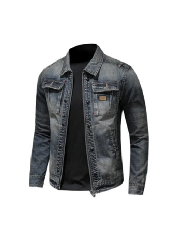 Casual Wear Denim Jacket | Men's Slim Fit Blue Denim Jacket