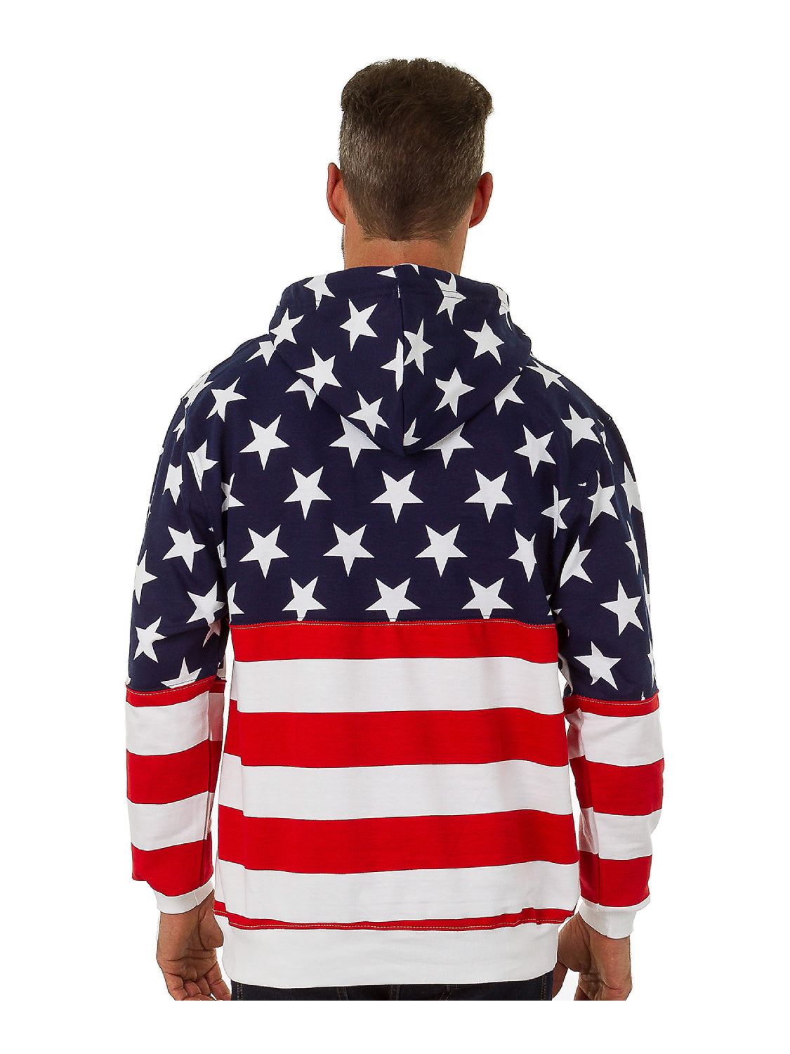 Independence Day USA Flag Men's Vintage Pullover Hoodie