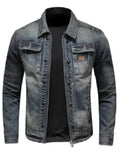 Casual Wear Denim Jacket | Men's Slim Fit Blue Denim Jacket