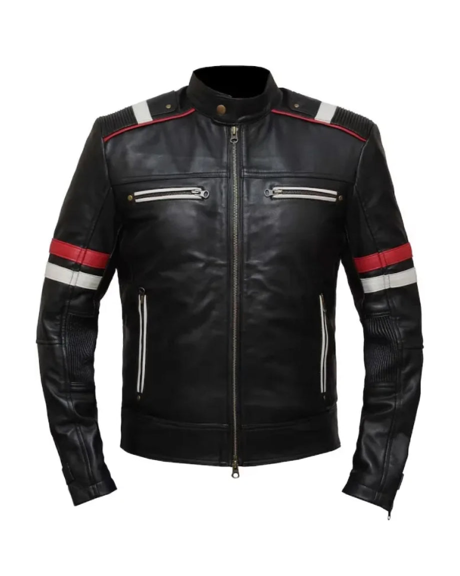 Cafe Racer Retro Vintage Biker Real Leather Jacket