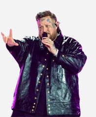 New Yearâ€™s Eve Live Nashvilleâ€™s Big Bash Jelly Roll Black Leather Jacket For Sale