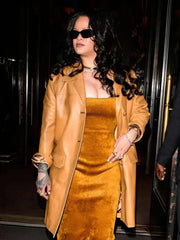 NYC 2026 Rihanna Leather Coat