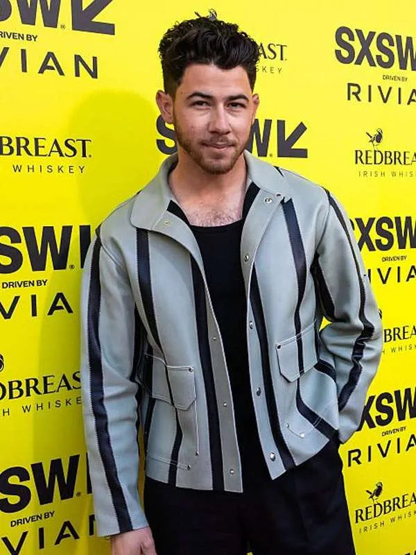Nick Jonas Power Ballad Movie Premiere Leather Jacket
