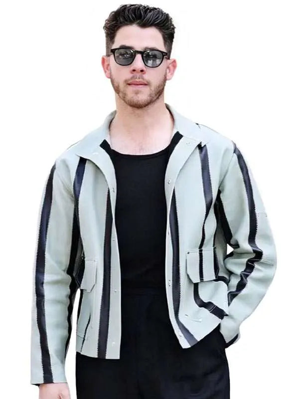 Nick Jonas Power Ballad Movie Premiere Leather Jacket
