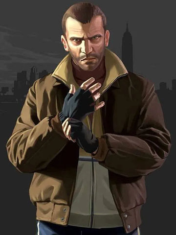 Niko Bellic GTA IV Leather Bomber Jacket