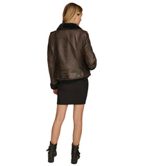 Womens Oaklynn Brown Leather Jacket