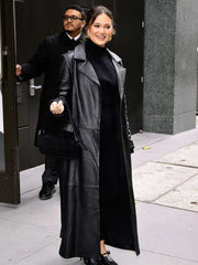 NYC 2025 Olivia Holt Black Leather Coat

