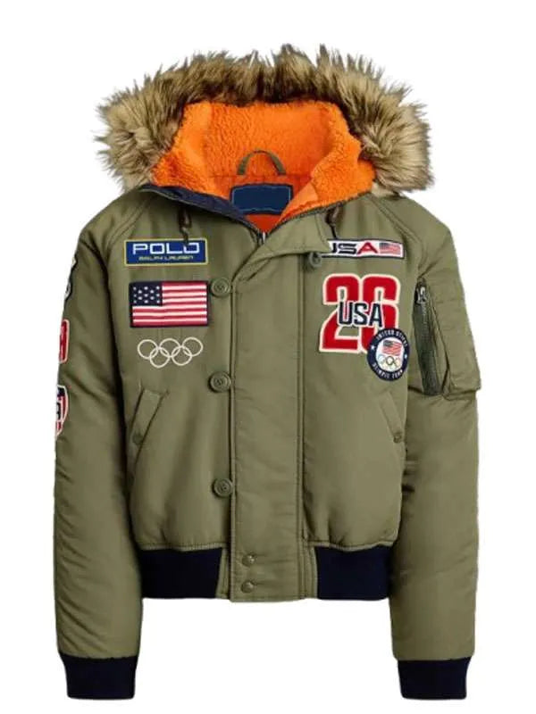 Olympic 2026 Team USA Green Bomber Jacket
