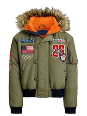 Olympic 2026 Team USA Green Bomber Jacket
