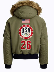 Olympic 2026 Team USA Green Bomber Jacket
