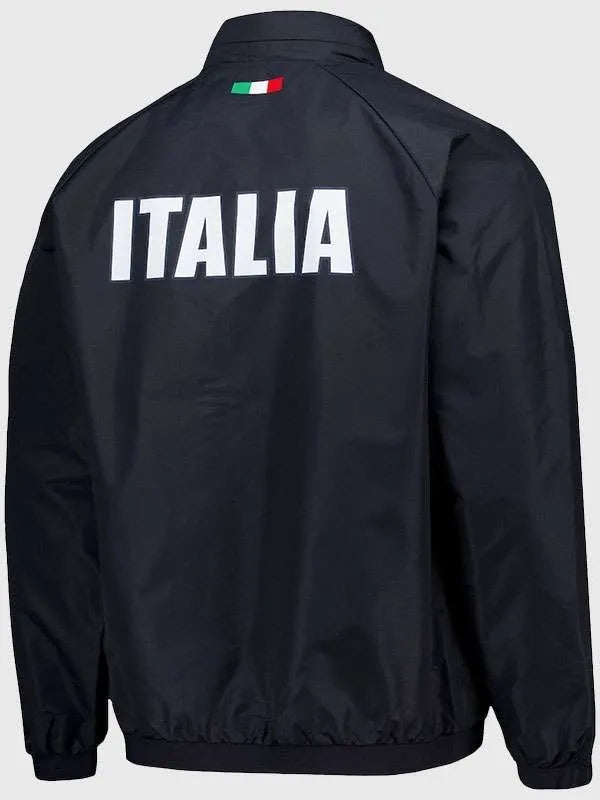 Olympics 2026 Team Italy Black Track Jacket
