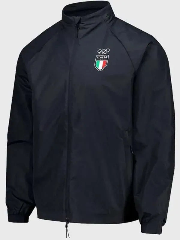 Olympics 2026 Team Italy Black Track Jacket
