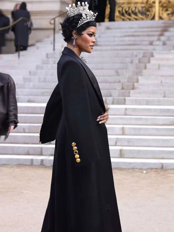 PFW 2026 Teyana Taylor Black Coat