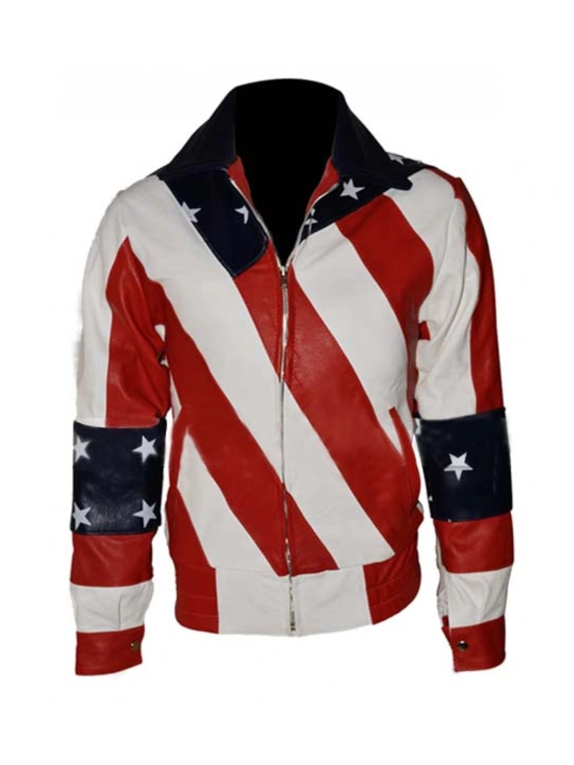 Patriotic Women Leather Jacket | American Flag Bomber Jacket