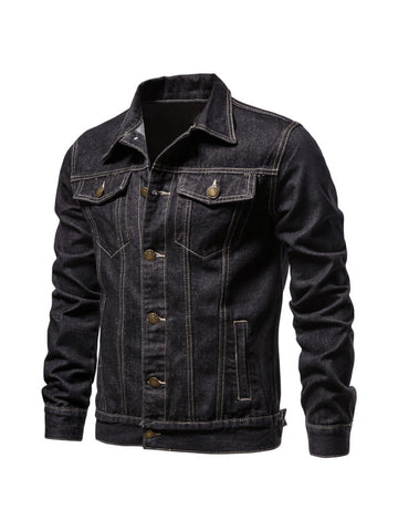 Black Denim Jacket | Pocket Style Trucker Jeans Jacket