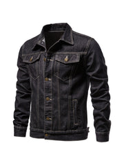 Black Denim Pocket Style Trucker Jeans Jacket
