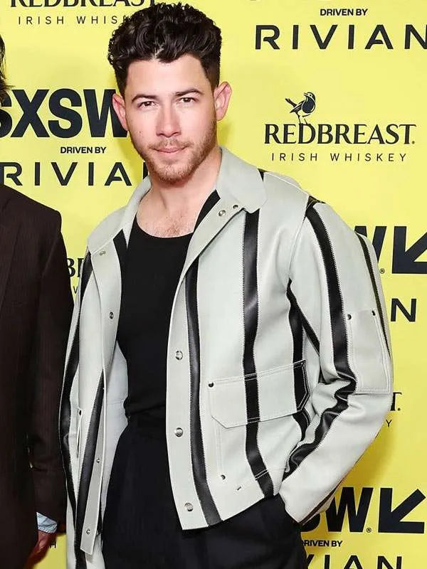 Nick Jonas Power Ballad Movie Premiere Leather Jacket
