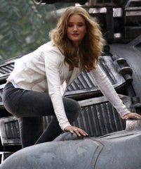 Rosie Huntington Transformers 3 White Leather Jacket