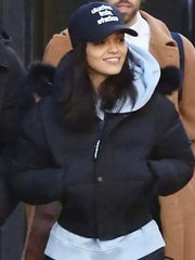 Rachel Zegler NYC 2025 Black Puffer Jacket
