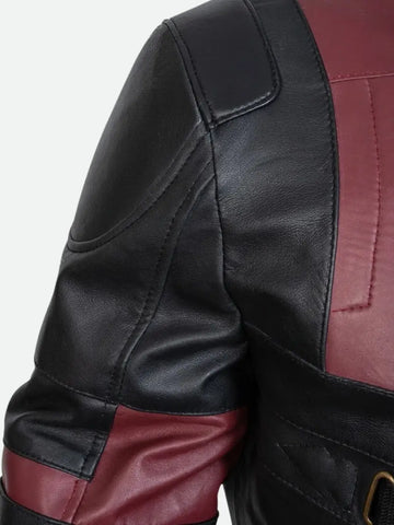 Red & Black Ryan Reynolds Deadpool Real Leather Jackets | Wade Wilson Jacket