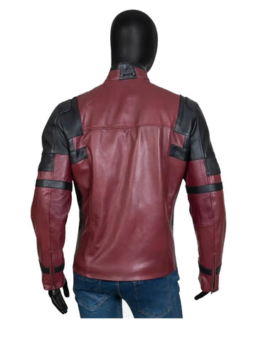 Red & Black Ryan Reynolds Deadpool Real Leather Jackets | Wade Wilson Jacket