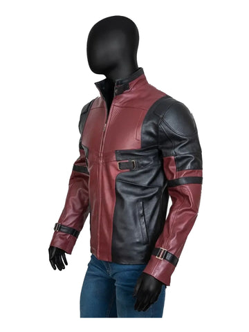 Red & Black Ryan Reynolds Deadpool Real Leather Jackets | Wade Wilson Jacket