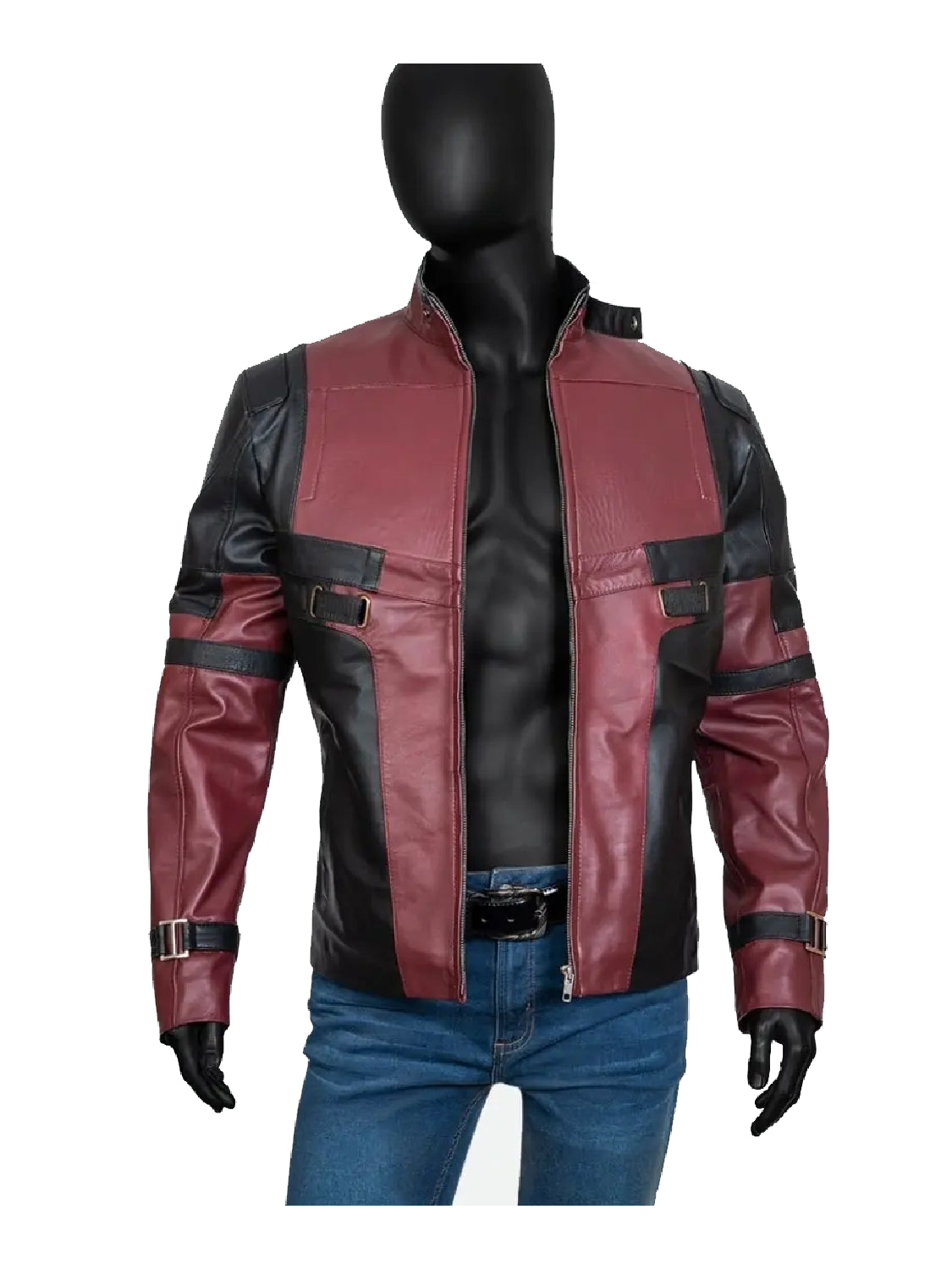 Red & Black Ryan Reynolds Deadpool Real Leather Jackets | Wade Wilson Jacket