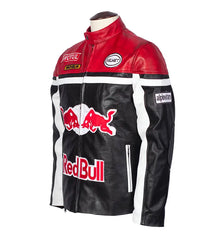 Black & Red Bull Leather Jacket