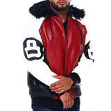 Robert Phillipe 8 Ball Genuine Leather Hooded Jac
