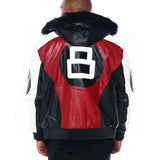 Robert Phillipe 8 Ball Genuine Leather Hooded Jac