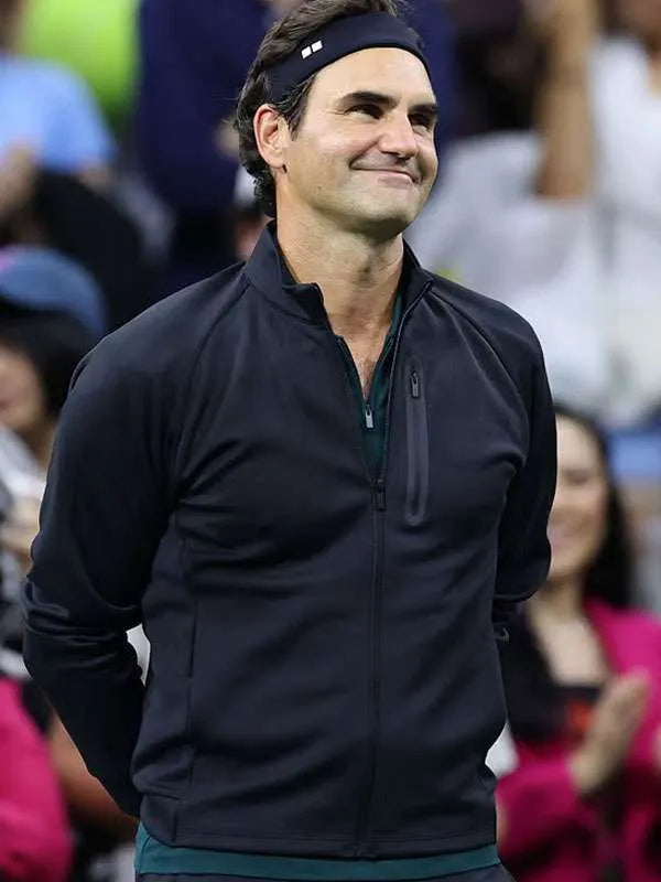 Roger Federer US Open 2026 Black Zip Up Jacket
