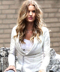 Rosie Huntington Transformers 3 White Leather Jacket