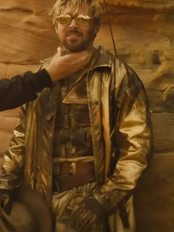 Ryan Gosling Fall Guy Golden Trench Coat