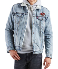 San Francisco 49ers Denim Jacket | Sherpa Lined Trucker Jacket
