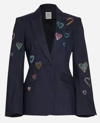 Savannah Guthrie The Today Show 2024 Heart Denim Blazer