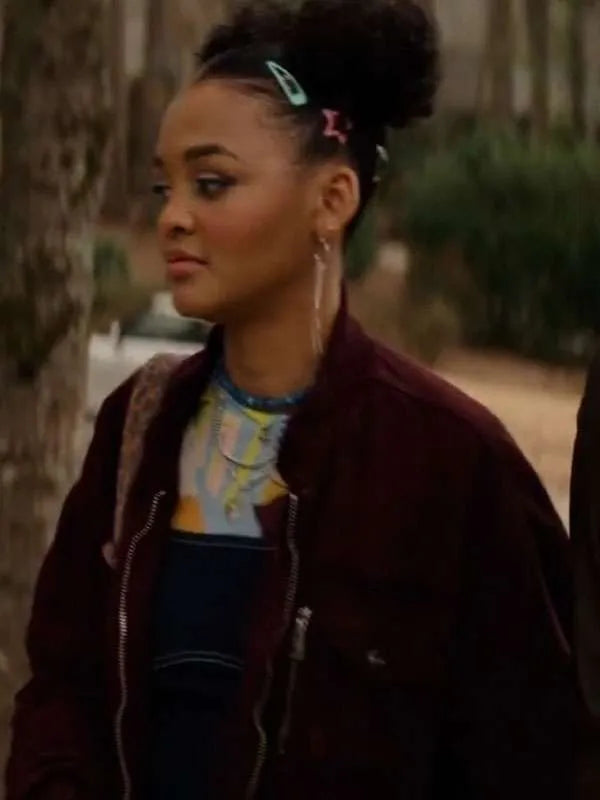Scream 7 Celeste O'Connor Maroon Cotton Jacket