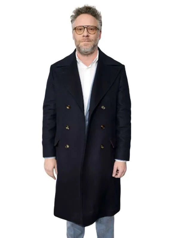 The Invite 2026 Seth Rogen Black Wool Coat