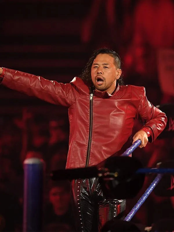 Shinsuke Nakamura WWE Red Biker Leather Jacket