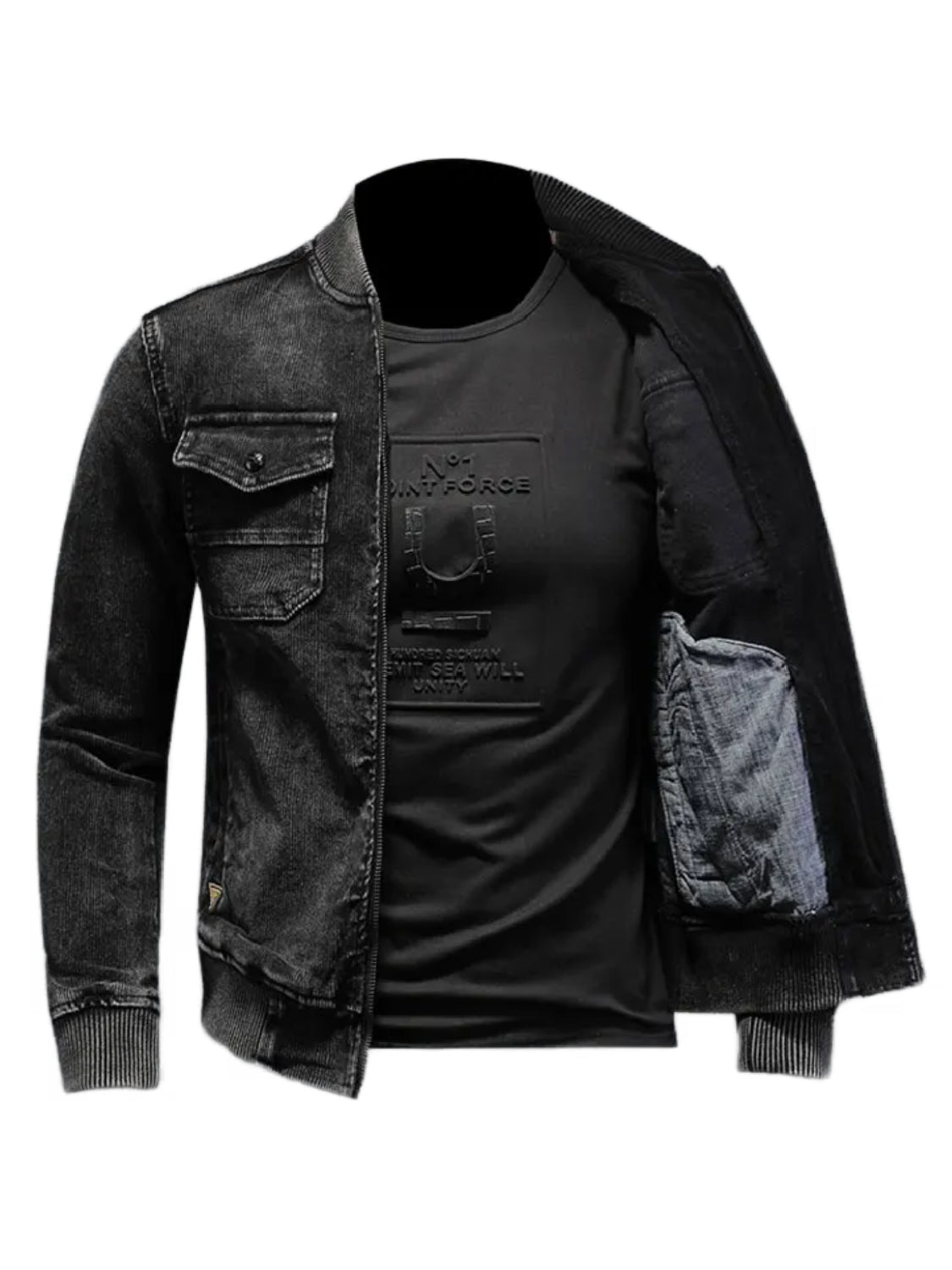 Slim fit Black Denim Jacket