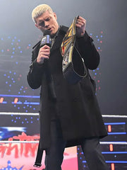 SmackDown 2025 Cody Rhodes Black Wool Coat

