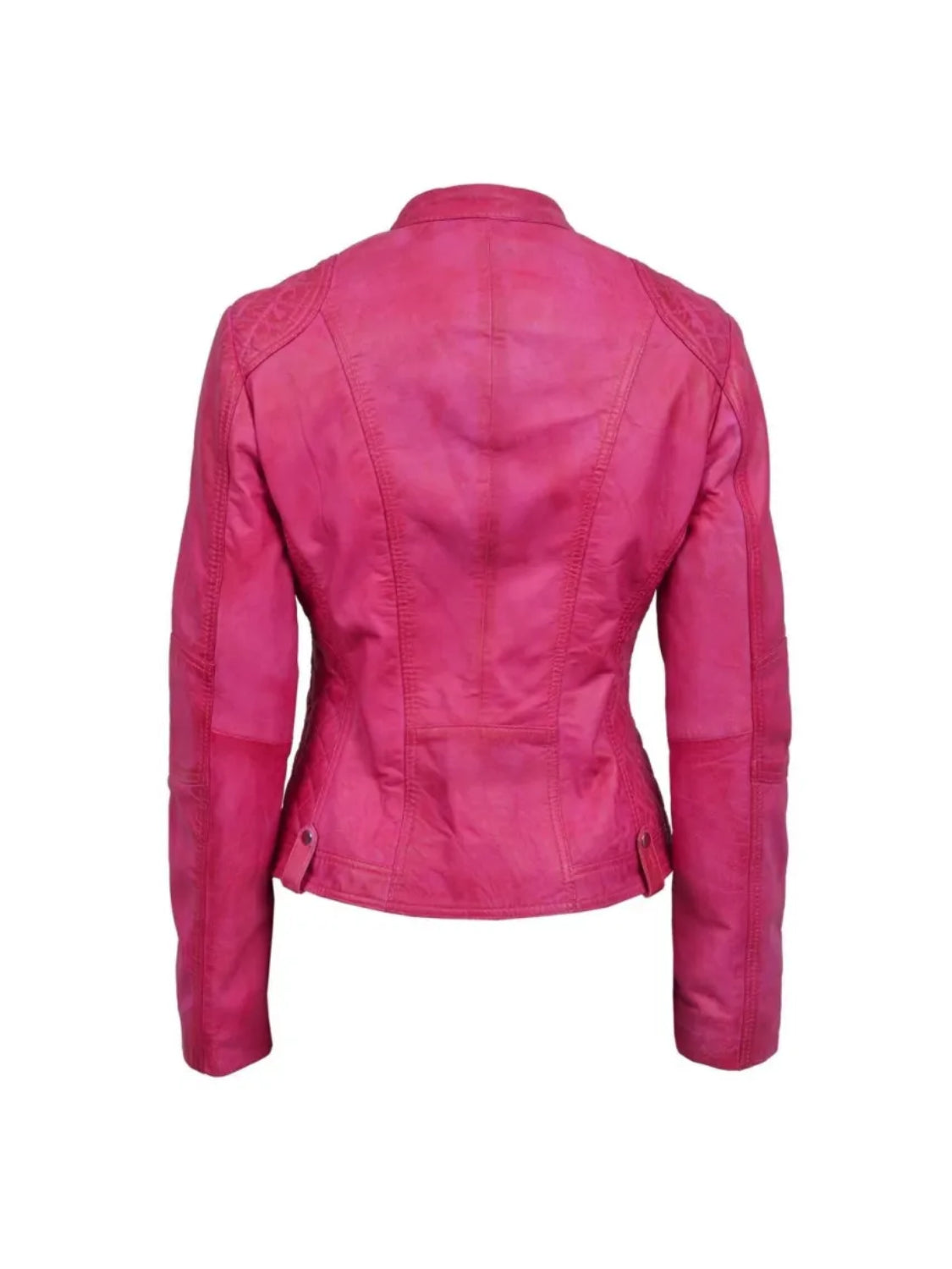 Speed Ladies Leather Jacket Pink Real Lambskin Leather Outfit