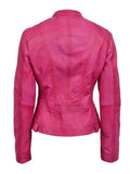 Speed Ladies Pink Leather Jacket