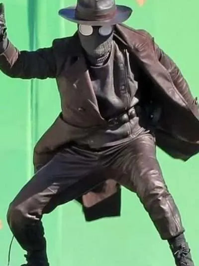 Spider Noir Nicolas Cage Brown Leather Coat