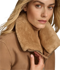 Stormi Shearling Aviator Suede Leather Jacket