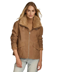 Stormi Shearling Aviator Suede Leather Jacket