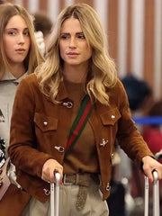 Street Style 2026 Michelle Hunziker Brown Jacket